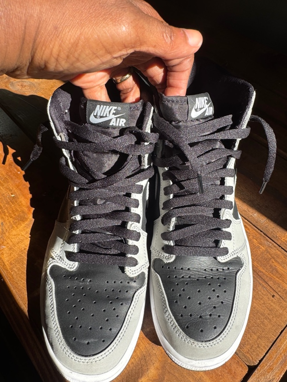 Nike Men's Black and Gray High-Top Sneakers